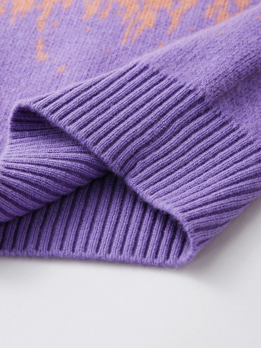 COMOBOCA 100% Cashmere Women's Ombre Gradient Color Knit Sweater