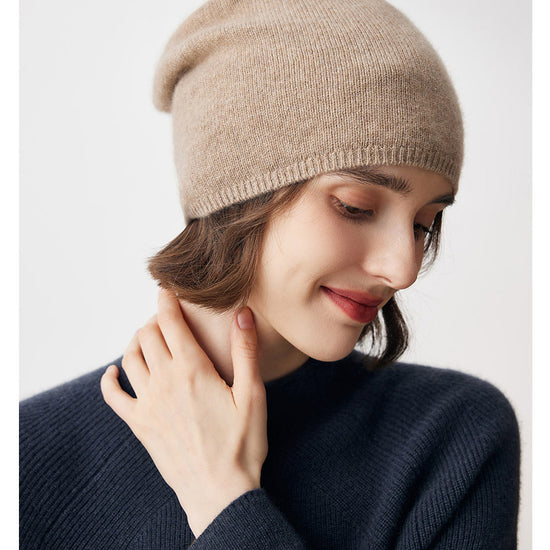 COMOBOCA 100% Cashmere Classic Slouchy Beanie
