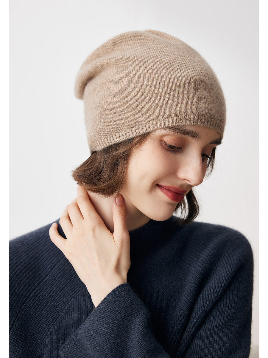 COMOBOCA 100% Cashmere Classic Slouchy Beanie