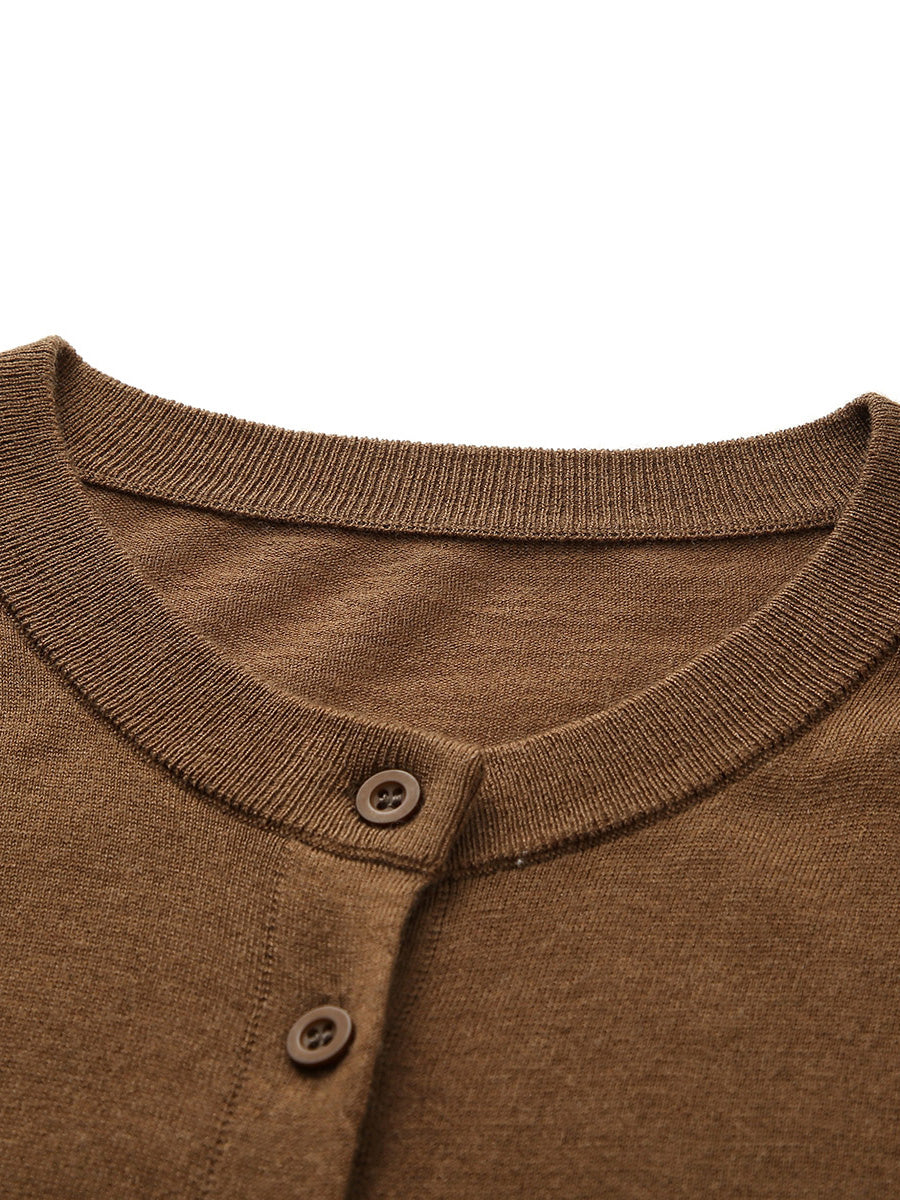 COMOBOCA Women's Classic Ribbed Button Up Cardigan