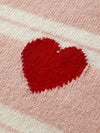 COMOBOCA 100% Wool Kids' Striped Heart Round Neck Sweater