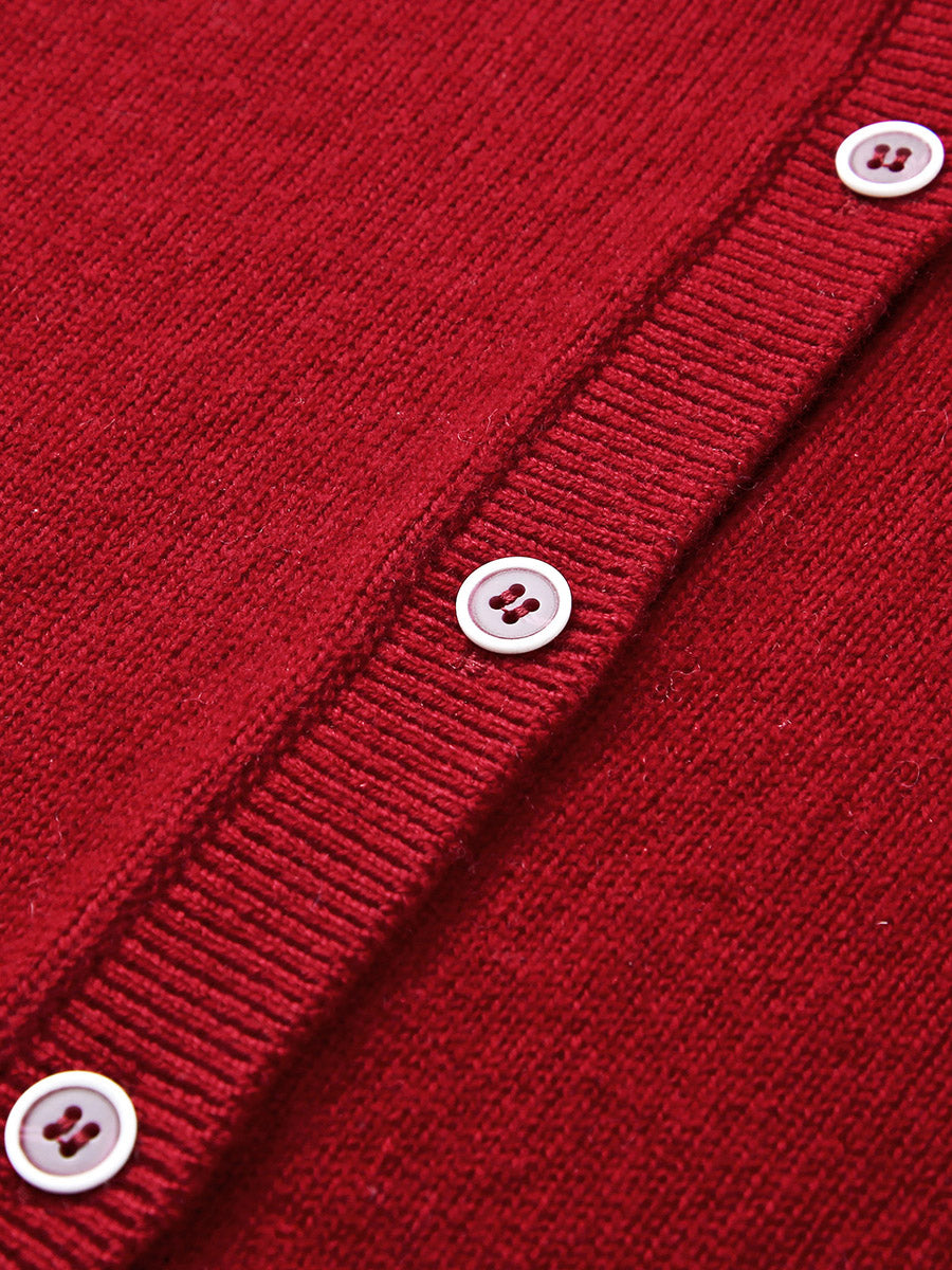 COMOBOCA 100% Wool Kids' V-Neck Cardigan