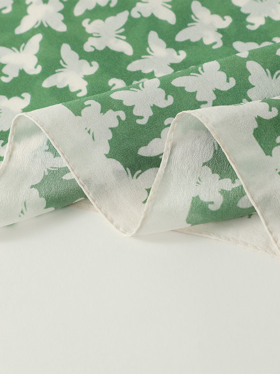 COMOBOCA 100% Mulberry Silk Women's Butterfly Print Scarf