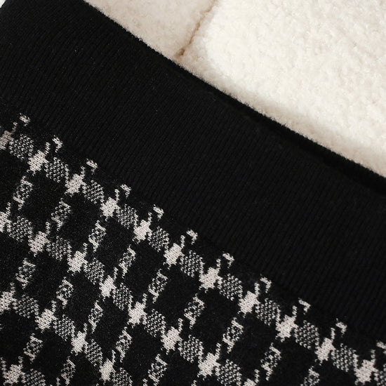 COMOBOCA Women's Plaid Wool Knit A Line Skirt