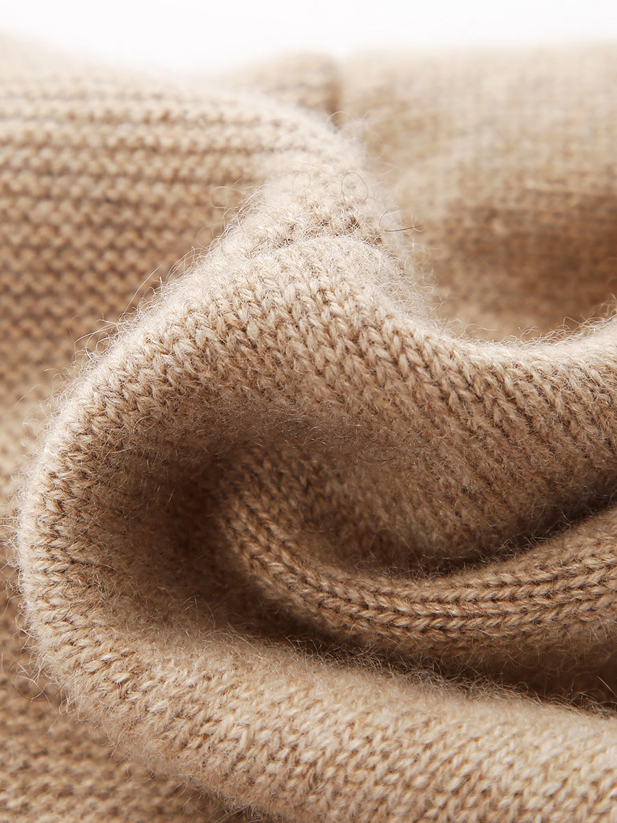 COMOBOCA 100% Cashmere Women's Button Decorated Knit Beanie