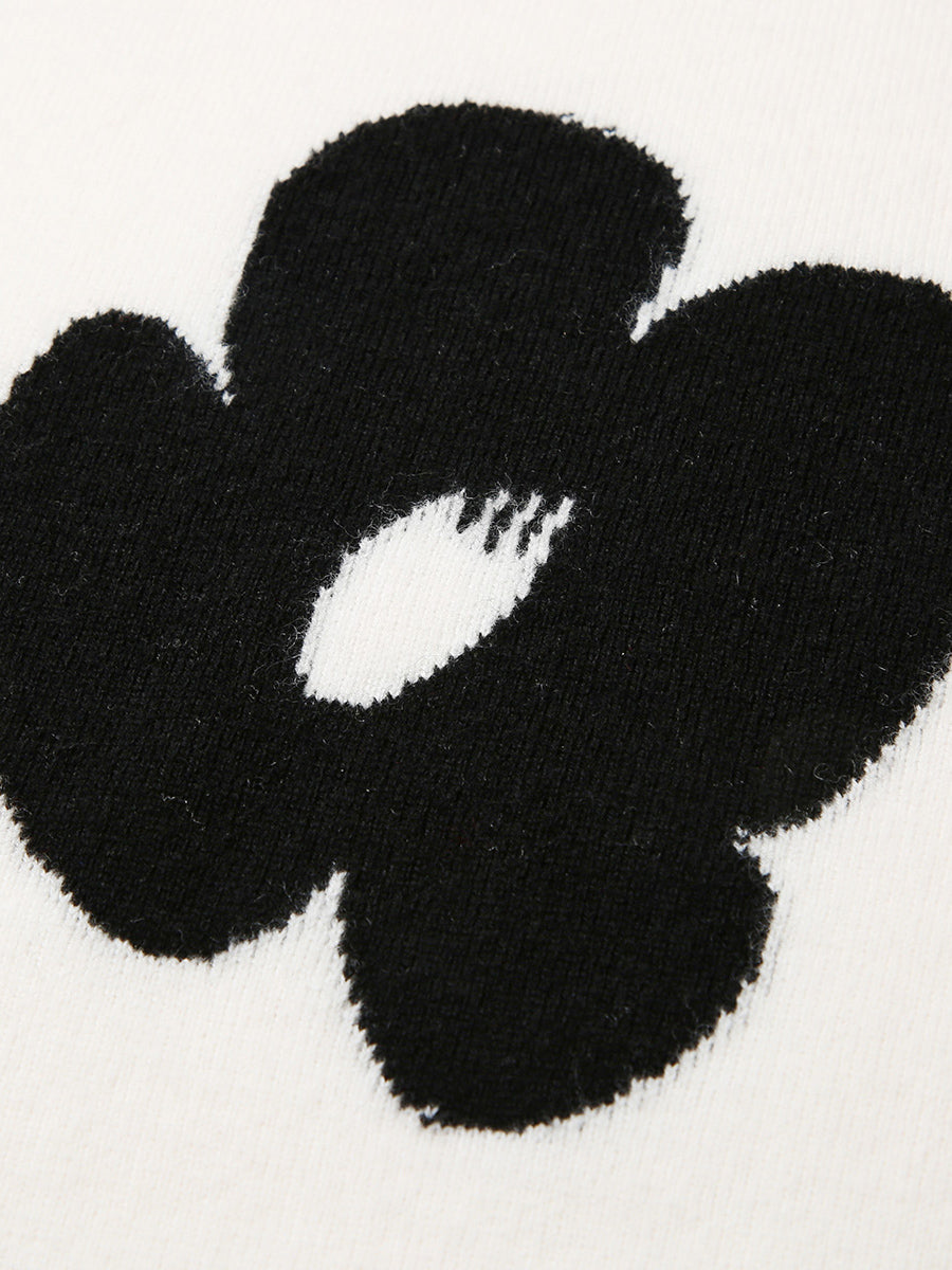 COMOBOCA 100% Wool Kids' Intarsia Round Neck Knit Sweater