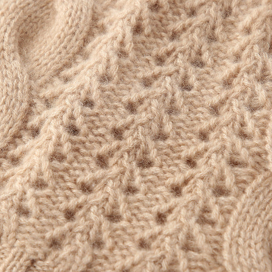 COMOBOCA 100% Cashmere Classic Cable Knit Beanie