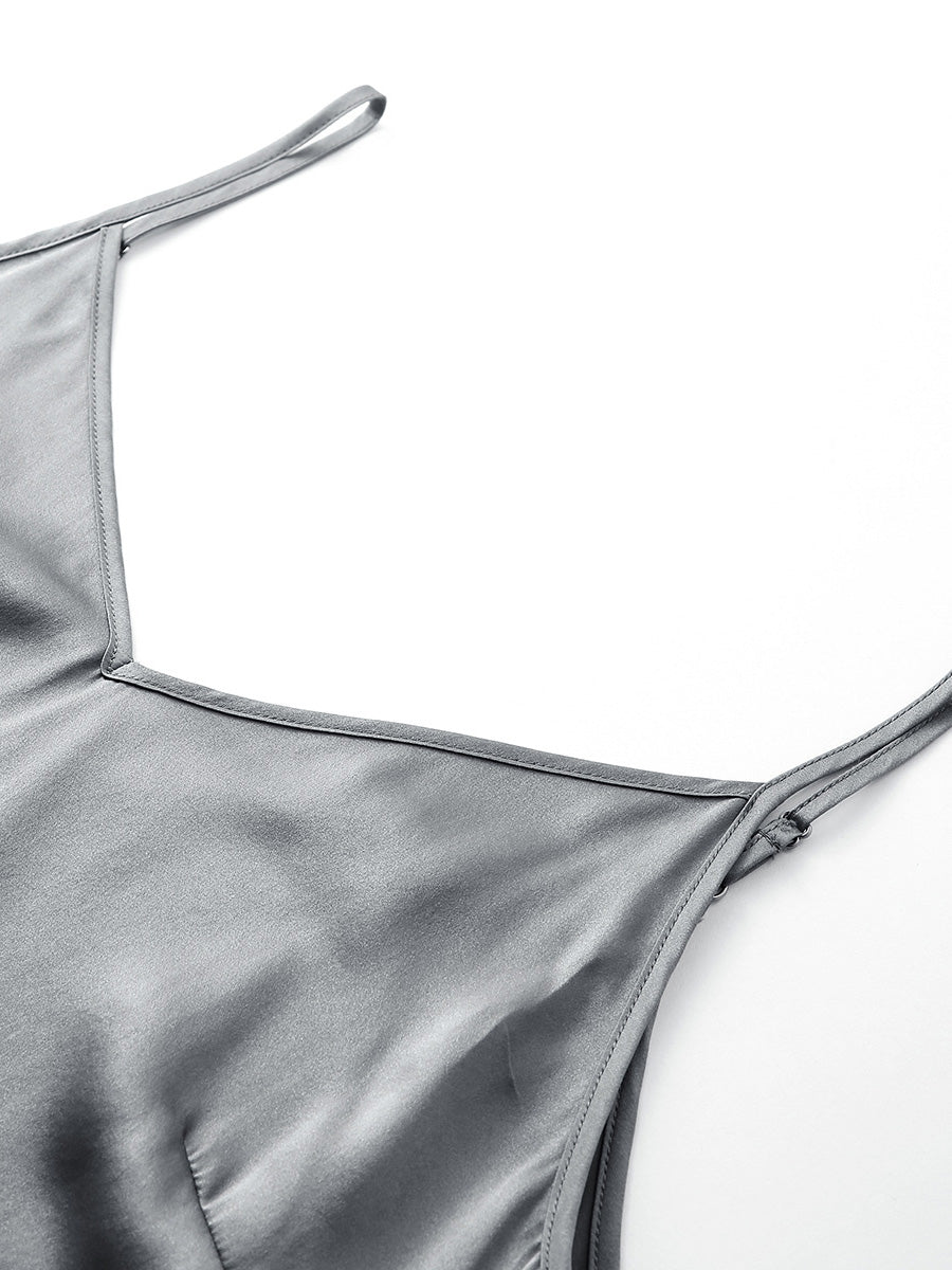 COMOBOCA Women's Silk Adjustable Straps V-Neck Camisole