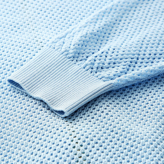 COMOBOCA Women's Ribbed Mesh Zip-Up Hoodie