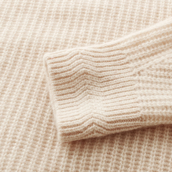 COMOBOCA 100% Cashmere Women's Ribbed Round Neck Sweater