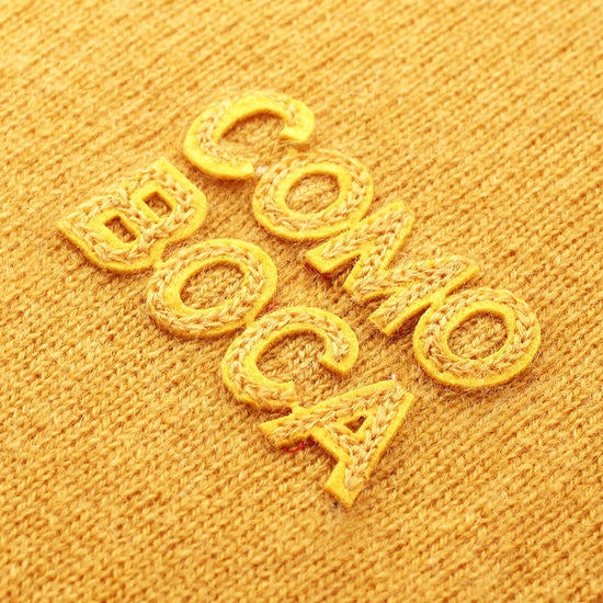 COMOBOCA 100% Cashmere Women's Embroidered Logo Short Sleeve Sweater