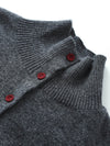 COMOBOCA 100% Cashmere Women's Turtleneck Button Front Knit Cardigan