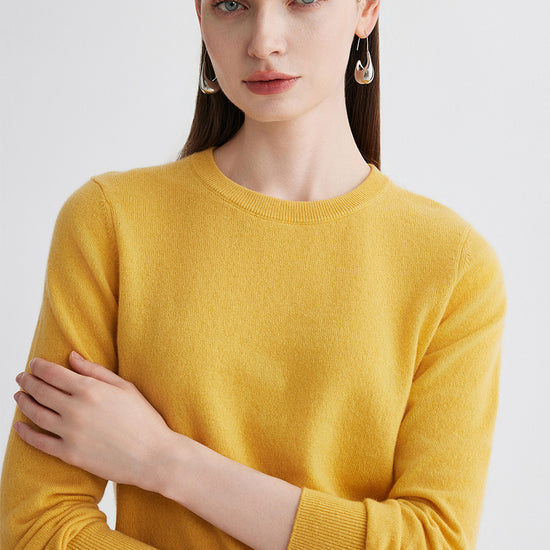 COMOBOCA 100% Cashmere Women's Round Neck Sweater