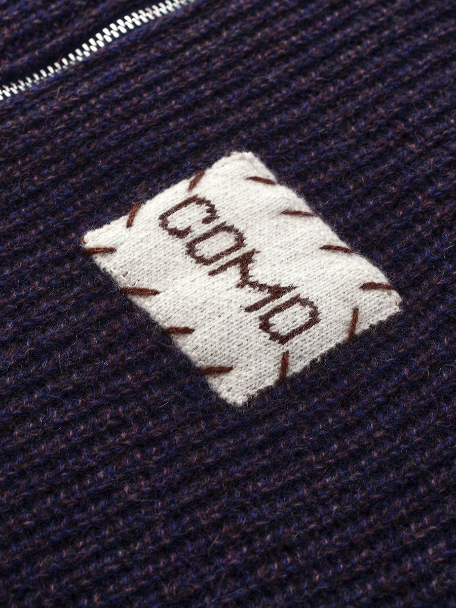 COMOBOCA 100% Cashmere Women's Ribbed Collared Zip Up Cardigan