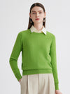 COMOBOCA Green 100% Cashmere Women's Round Neck Sweater