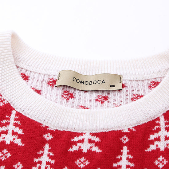 COMOBOCA 100% Wool Women's Reindeer Knit Sweater