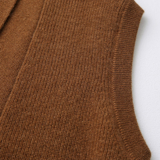 COMOBOCA 100% Cashmere Women's Knit Sleeveless Wrap Vest