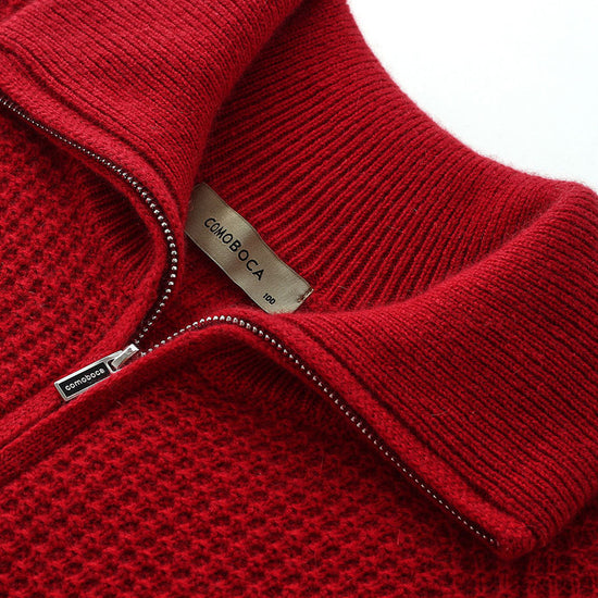 COMOBOCA 100% Cashmere Women's Double Zip Knit Cardigan