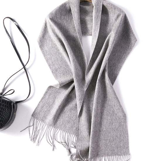 COMOBOCA 100% Wool Fringe Versatile Scarf