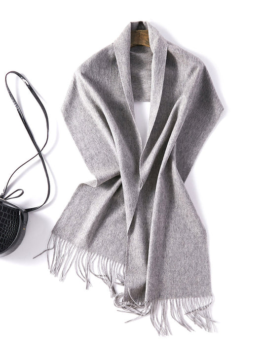 COMOBOCA 100% Wool Fringe Versatile Scarf
