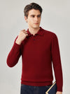COMOBOCA 100% Cashmere Men's Knit Polo Pullover Sweater