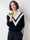 COMOBOCA 100% Cashmere Women's Mock Neck Knit Sweater