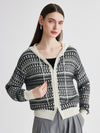 COMOBOCA 100% Cashmere Women's Fair Isle Double Zip Hoodie