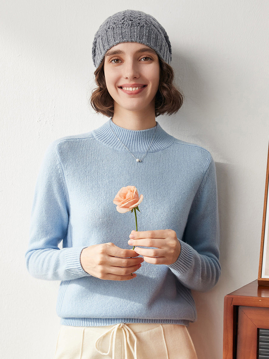 COMOBOCA 100% Cashmere Classic Cable Knit Beanie