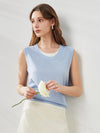 COMOBOCA Light Blue Women's Faux Layered Look Tank Top