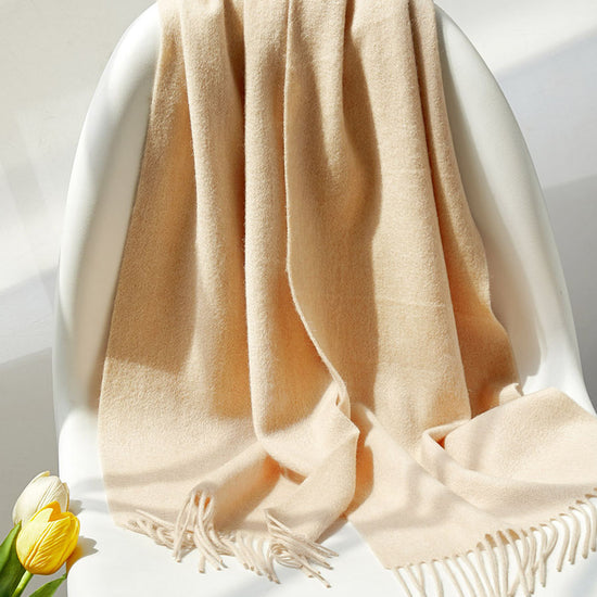 COMOBOCA 100% Wool Fringe Versatile Scarf