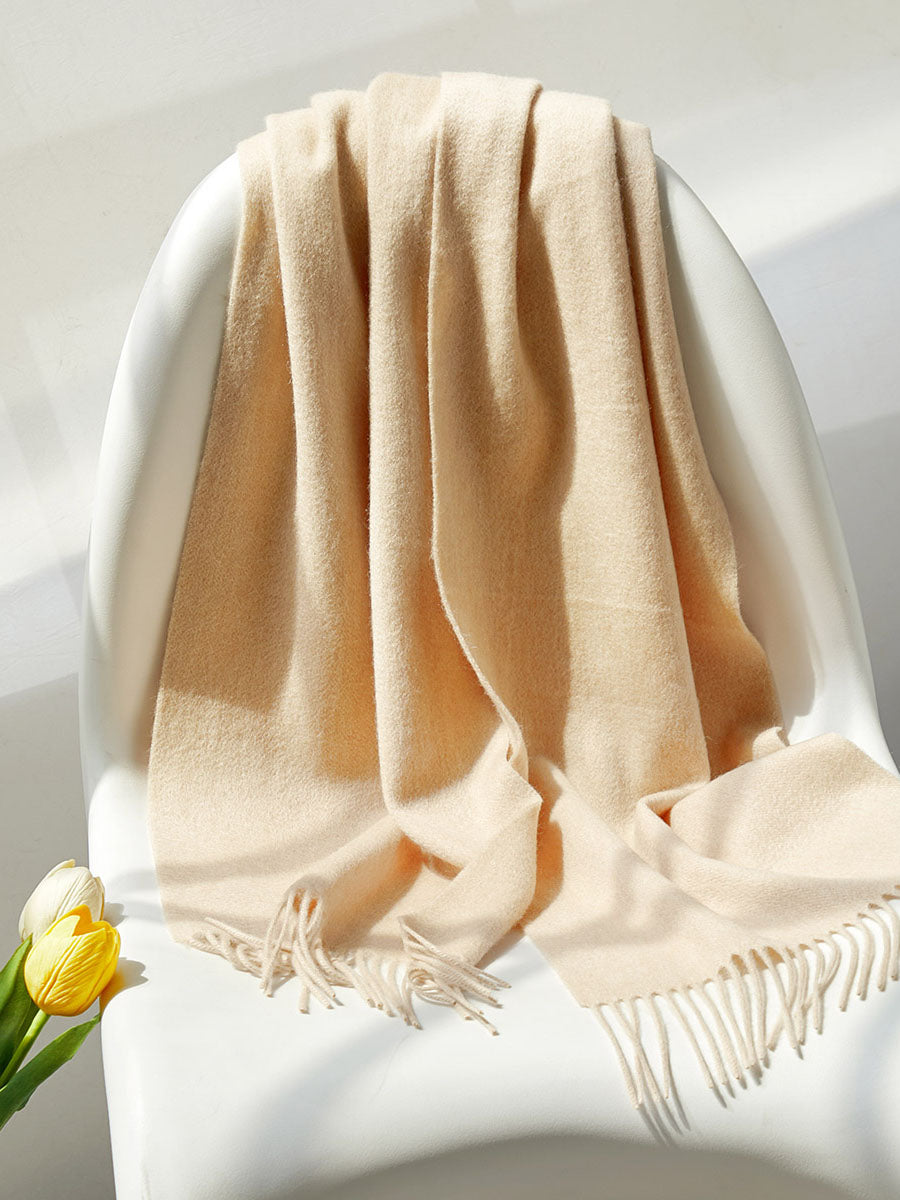 COMOBOCA 100% Wool Fringe Versatile Scarf