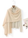 COMOBOCA CREAM 100% Cashmere Fringe Solid Color Shawl Scarf