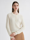 COMOBOCA 100% Cashmere Women's Cable Knit Button Front Sweater