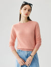 COMOBOCA Sand pink 100% Cashmere Women's Round Neck Sweater