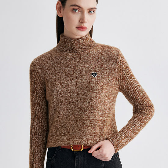 COMOBOCA 100% Cashmere Women's Turtleneck Knit Sweater