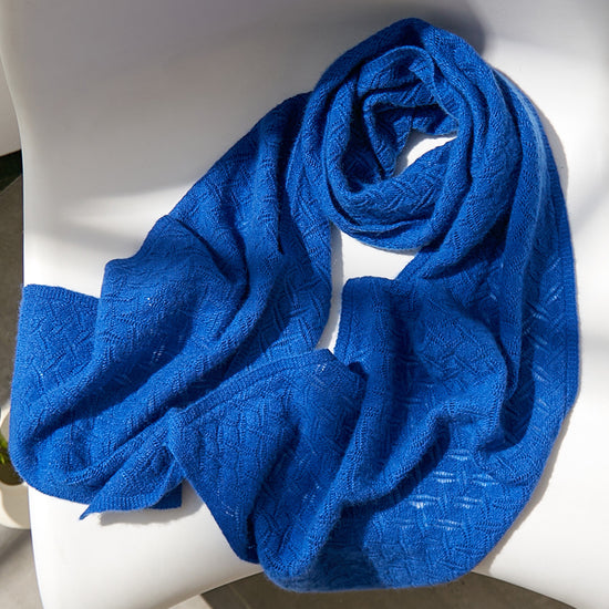 COMOBOCA 100% Cashmere Solid Color Knit Scarf