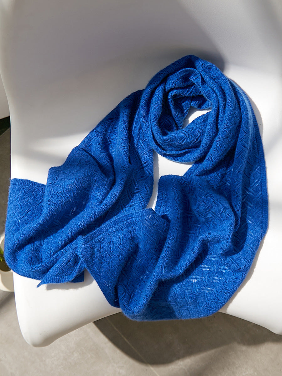 COMOBOCA 100% Cashmere Solid Color Knit Scarf