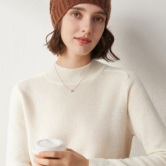 COMOBOCA 100% Cashmere Classic Cable Knit Beanie