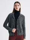 COMOBOCA Gray 100% Cashmere Women's Shawl Collar Button Up Knit Cardigan