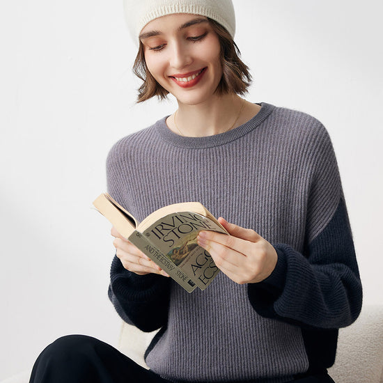 COMOBOCA 100% Cashmere Classic Slouchy Beanie