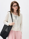 COMOBOCA Women's Ribbed V-Neck Button Cardigan