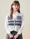 COMOBOCA White 100% Wool Women's Vintage Fair Isle Knit Vest