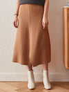 COMOBOCA khaki 100% Cashmere Women's Split Knit Pencil Skirt