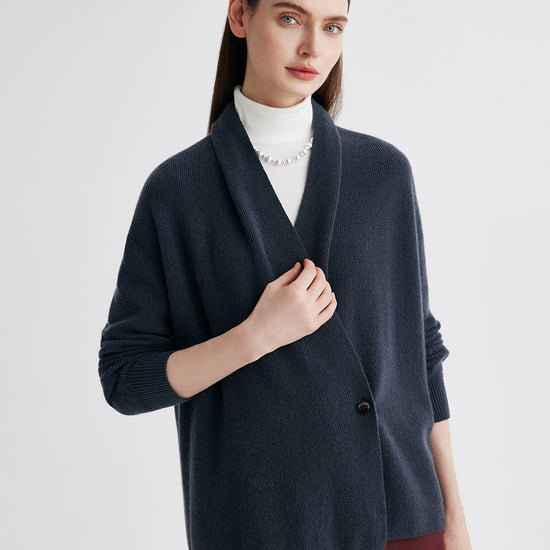 COMOBOCA 100% Cashmere Women's Shawl Collar Wrap Cardigan