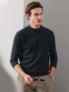 COMOBOCA CHARCOAL GREY 100% Cashmere Men's Mock Neck Knit Sweater