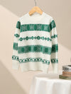 COMOBOCA 100% Wool Kids' Nordic Snowflake Knit Sweater