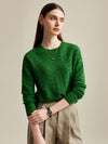 COMOBOCA Green 100% Cashmere Women's Cable Knit Sweater