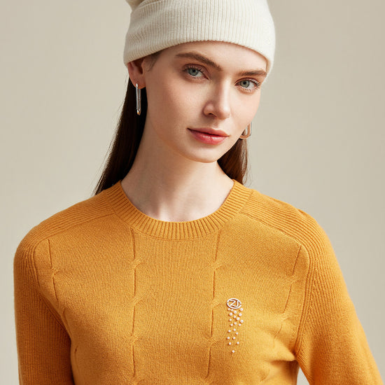 COMOBOCA White 100% Cashmere Women's Ribbed Knit Beanie