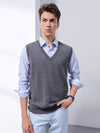COMOBOCA GREY 100% Cashmere Men's V-Neck Vest