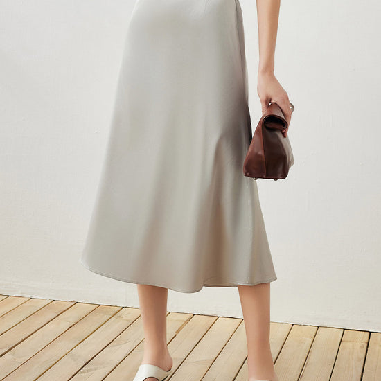 COMOBOCA Women's Elastic Waistband Chic Midi Skirt